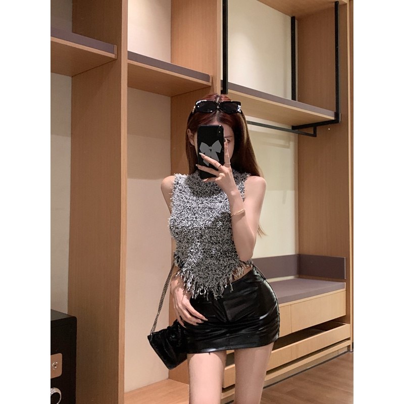 Áo Croptop Sát Nách Phong Cách Hàn Quốc Thời Trang Mùa Hè Quyến Rũ Cho Nữ