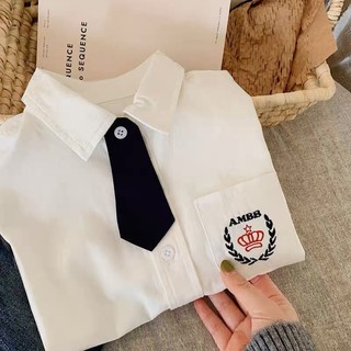 Sơ Mi Trắng Cà Vạt Ambb Cho Bé