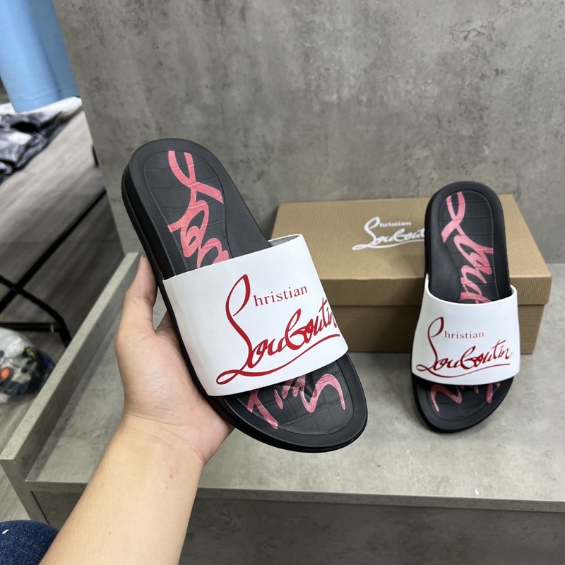 Dép lê louboutin siêu cấpp đế đỏ khắc chữ 4556 full box bill