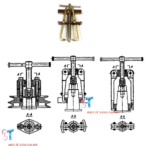 Vam Cảo 2 Càng Tháo Bánh Răng, Vòng Bi Đa Năng 100mm