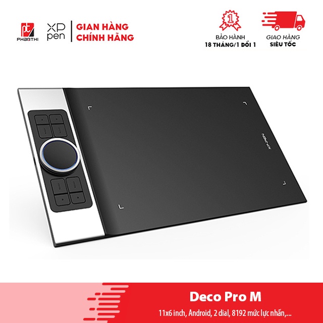 Bảng Vẽ Điện Tử XP-Pen Deco Pro Medium 11x6inch 8192 Lực Nhấn, 2 Dial, Tương Thích Thiết Bị Di Động Android