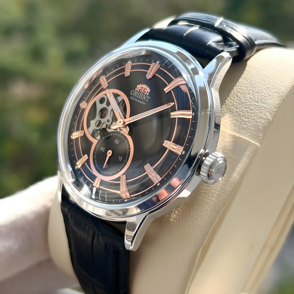 Đồng hồ nam Orient automatic dây da máy cơ nhật