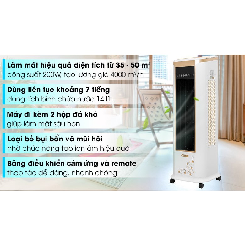 Quạt điều hòa, quạt hơi nước Clari FL-926-2 chính hãng mới 95-99%