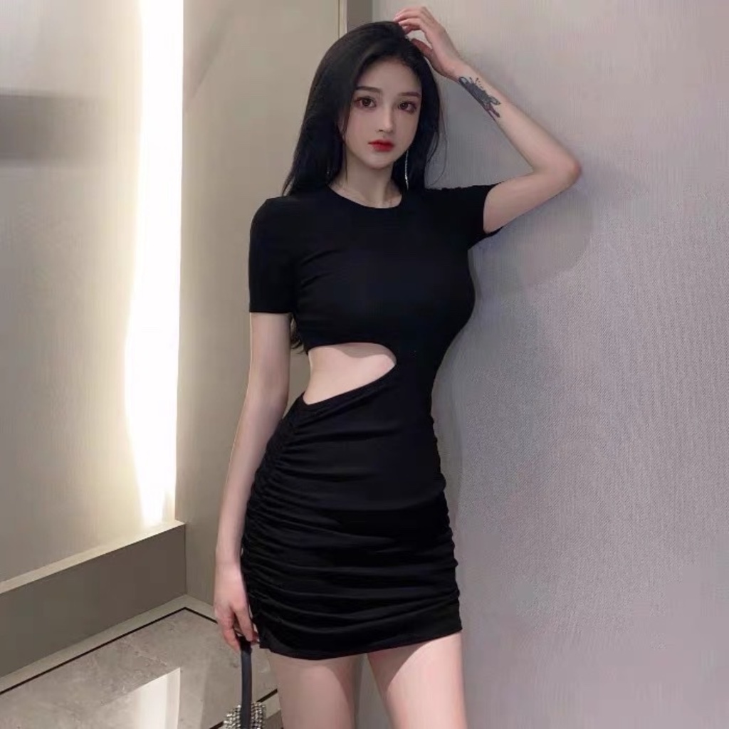 Đầm Body Tay Ngắn Khoét Eo Tôn Vòng 2 Sexy -D2- Mẫu Mới Nhất 2023