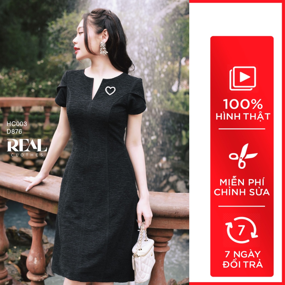 Đầm công sở tôn dángmia đen_REAL