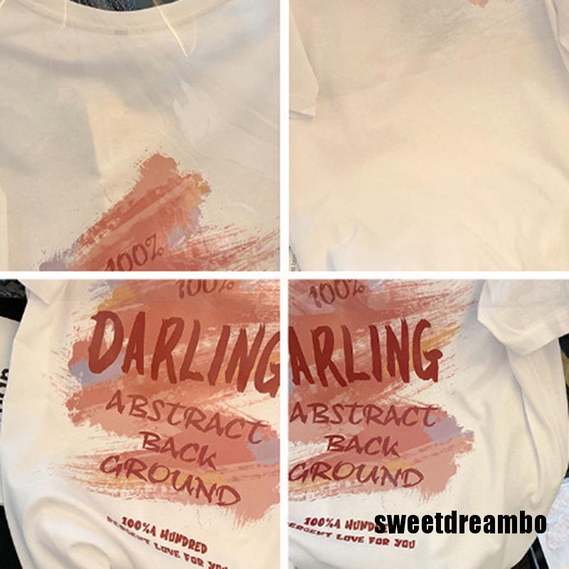 Áo Thun Tay Ngắn Cổ Tròn Dáng Rộng In Hình Thời Trang Mùa Hè Cho Nữ