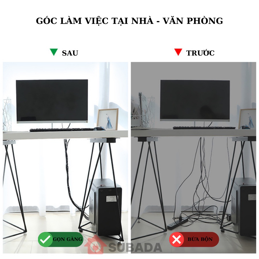 Băng gai dây quấn sạc điện thoại tai nghe cáp sạc chống rối SuBaDa quấn dây điện thu gọn dây sạc đa năng QD01