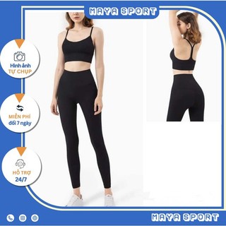 Set đồ tập nữ áo bra chắp dây tập thể thao gym yoga cao cấp - đồ tập gym yoga - thể thao nữ maya sport