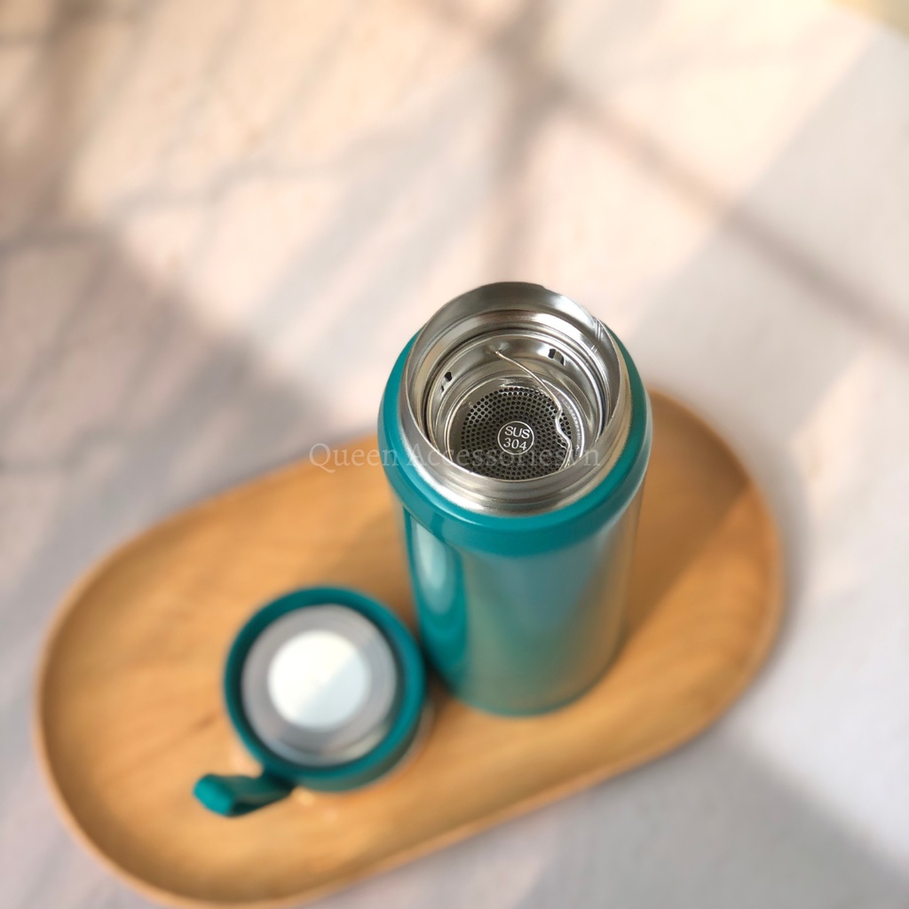 Bình giữ nhiệt pastel 450ml La Fonte nhập khẩu, túi đựng bình, ống hút inox