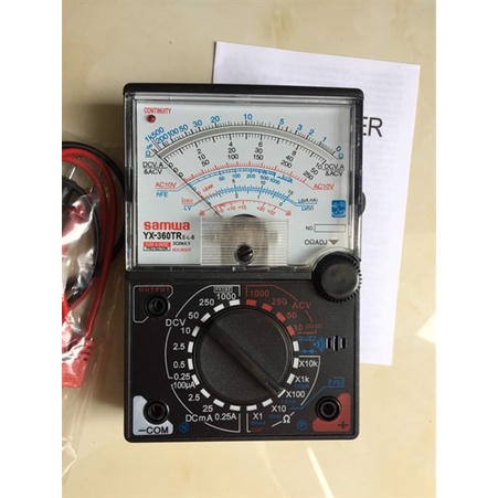 Đồng hồ đo kim vạn năng SAMWA YX-360TRe-i-b với đèn và loa báo thông mạch [Kèm 2 Pin AA] sửa chữa điện tử