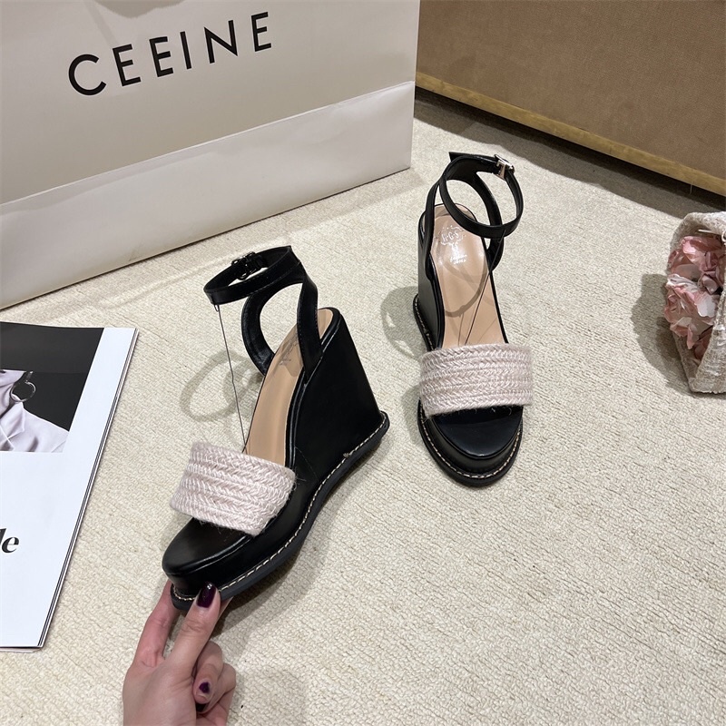 Sandal đế xuồng quai gai cao 10cm