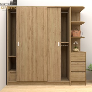 Tủ quần áo gỗ cửa lùa 2 cánh takl-022