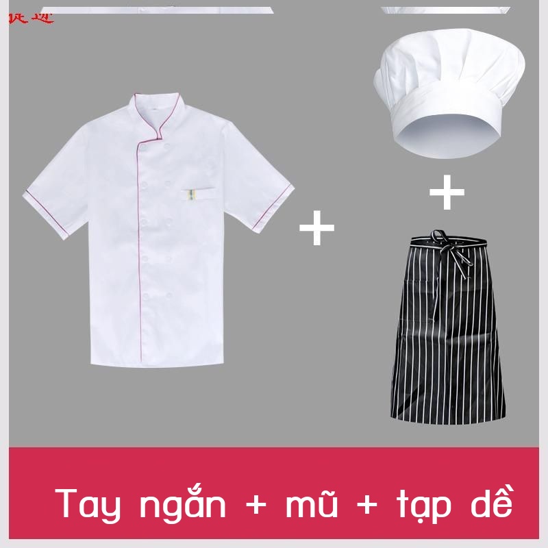 ₪△Quần áo làm việc đầu bếp cho nam và nữ dài tay thu đông thoáng khí phục vụ nhà hàng khách sạn trở lại bộ đồ quá khổ ng