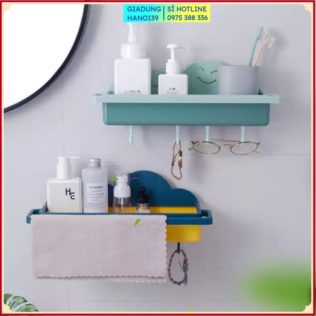 Gía Đựng Đồ - Kệ để đồ nhà tắm hình đám mây có móc treo đồ và khăn mặt cao cấp tiện lợi mẫu mới T2 - #kededo