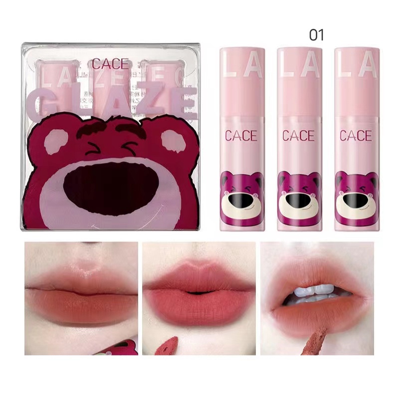 Gấu dâu Strawberry Bear Lip Glazed Môi dễ thương