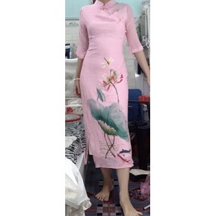 Thanh lý sườn xám chất đũi đẹp