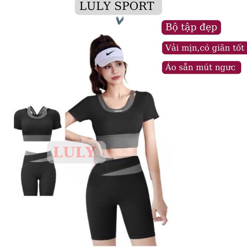 Bộ thể thao Nữ LULY SPORT,set đồ tập gym nữ hàng Quảng Châu đẹp co giãn tốt