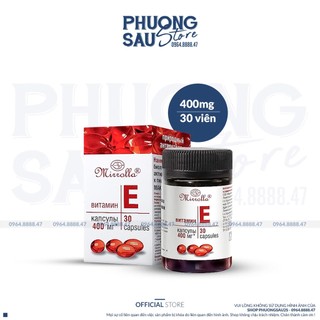 [CHÍNH HÃNG NGA] Vitamin E Đỏ Nga Mirrolla 270mg Và 400mg Hộp 30 viên, Da Căng Bóng, Trắng Sáng Mịn Màng