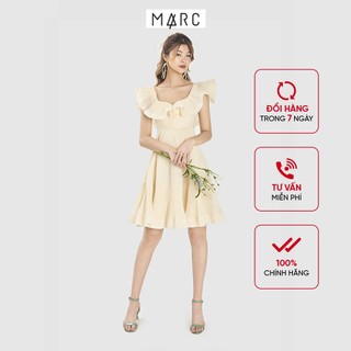 Đầm nữ MARC FASHION trễ vai 2 tầng dập ly FASH041721