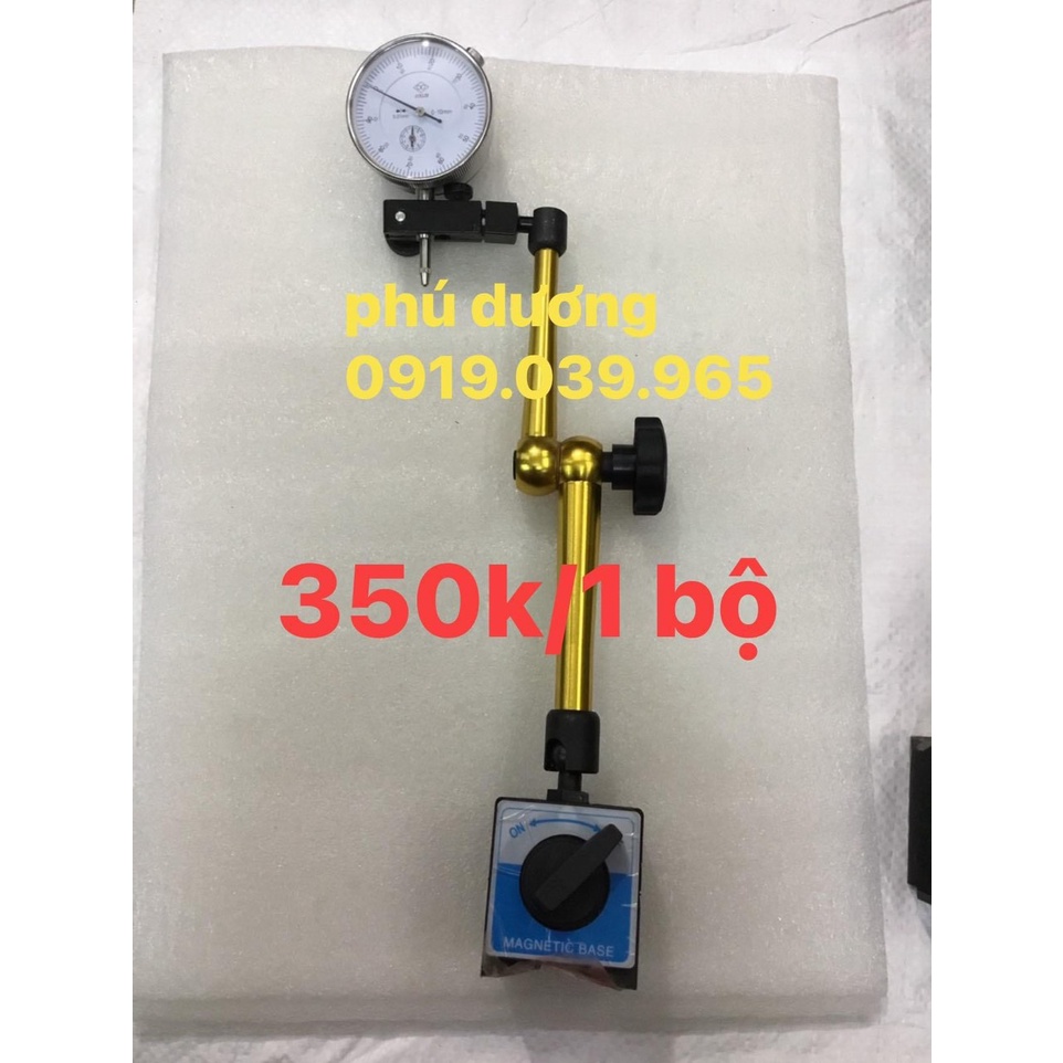 Bộ đế từ + đồng hồ so 0-10mm, độ chính xác cao , có khớp xoay 360 độ , hàng Đài Loan chất lượng tốt , giá tốt nhất