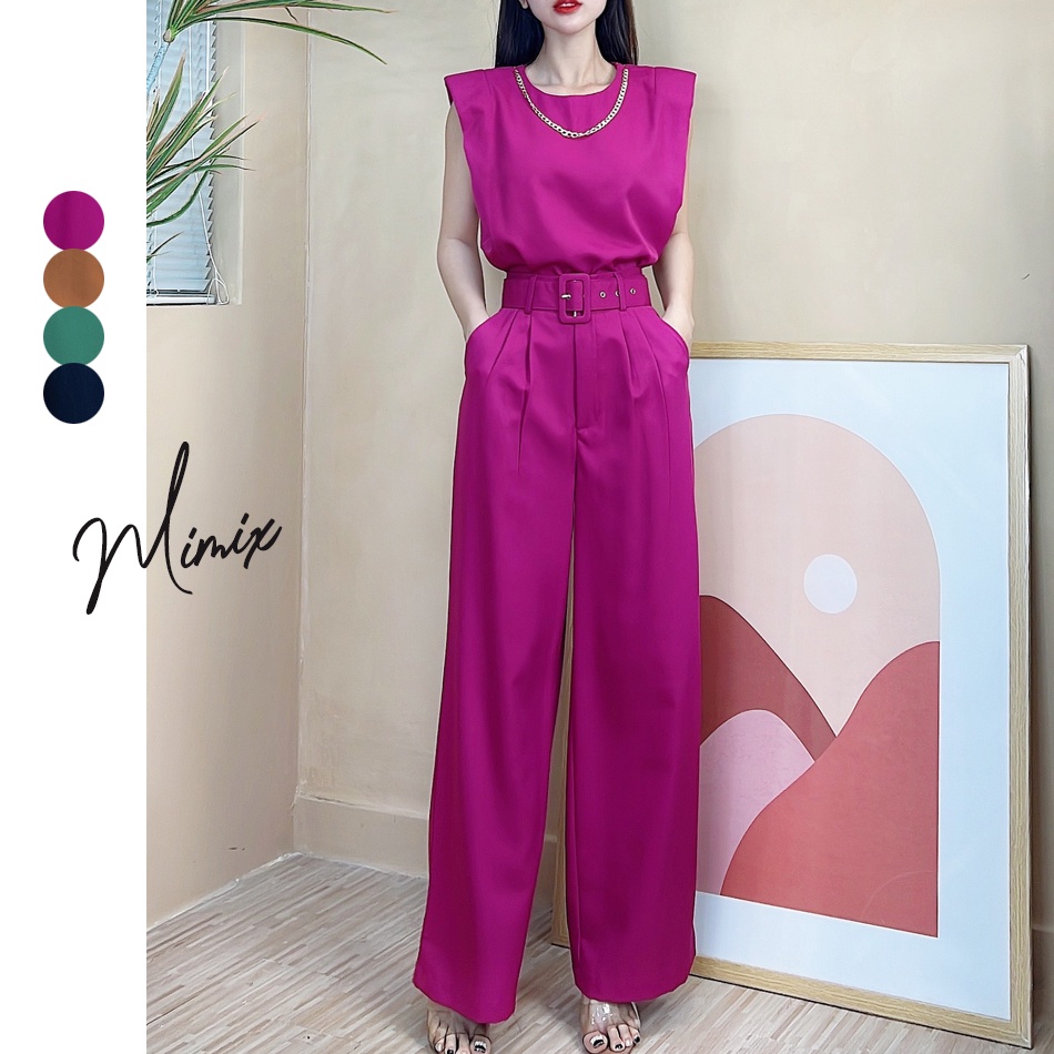 Set nữ quần ống suông kèm áo dây xích MIMIX CR5215