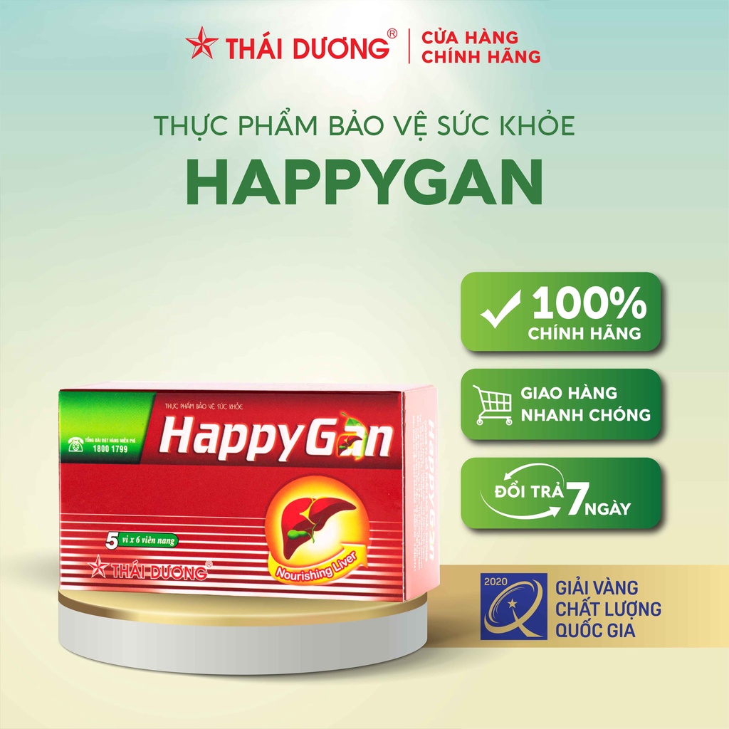 Viên uống Happy Gan mát gan hộp 30 viên - Sao Thái Dương
