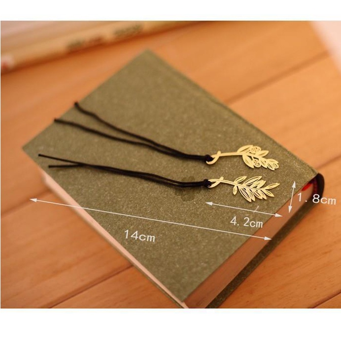 Bookmark đánh dấu trang sách, dây mạ ánh vàng