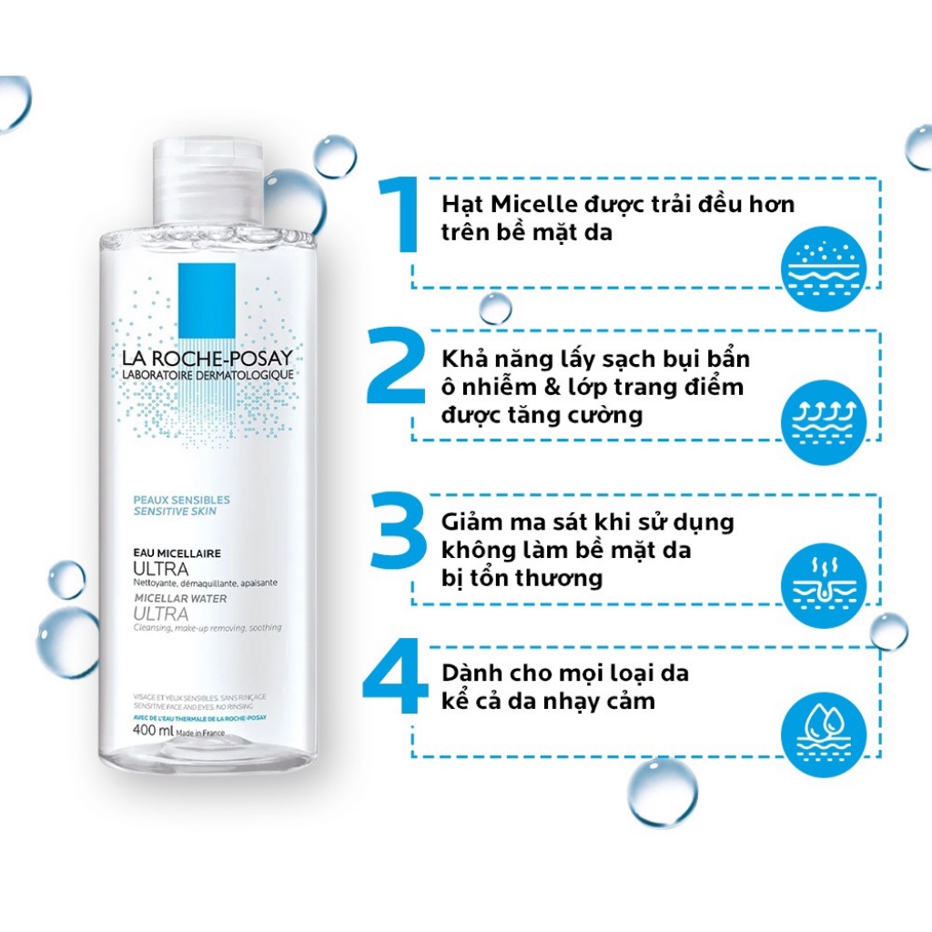 Nước tẩy trang La Roche Posay Eau Micellaire Ultra dành cho da dầu nhậy cảm 400ml