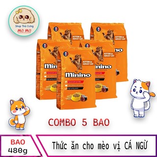 Thức ăn hạt vị cá ngừ đại dương cho mèo - Thức ăn Minino 480g