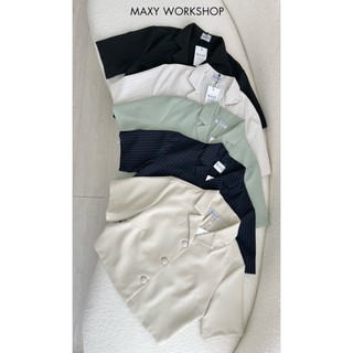 Áo blazer tay ngắn dáng croptop phong cách Hàn Quốc Short Crop Blazer Maxy Workshop