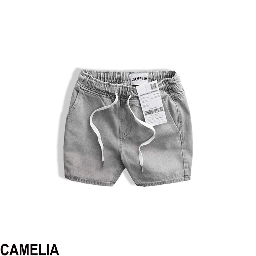 Quần Short Jean  Nam Cao Cấp 2 màu Xanh và Xám , form Slimfit trên gối, co giãn