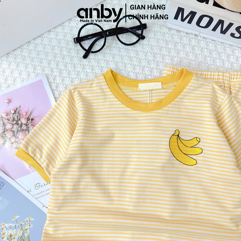 Bộ quần áo cộc tay trẻ em họa tiết hoa quả ANBY cho bé trai và gái từ 0-5 tuổi