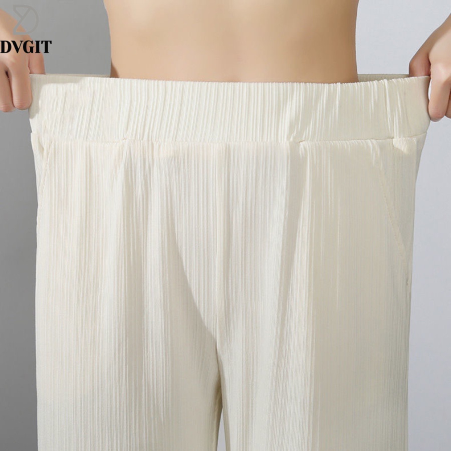 Quần Ống Rộng Nữ DVGIT Dáng Lửng Chất Liệu Thun Tăm Màu Be Mát Mịn Phù Hợp Đi Chơi Dạo Phồ Thời Trang Hàn Quốc | BigBuy360 - bigbuy360.vn