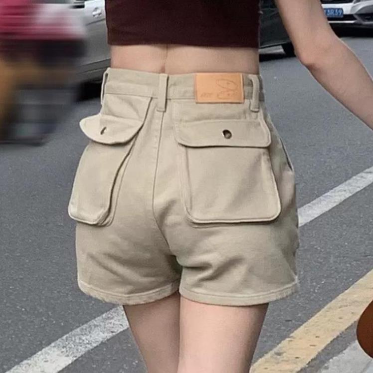 Quần short nữ denim ống rộng lưng cao, quần sooc nữ jean size lớn thời trang mùa hè mới cho nữ Mophus | BigBuy360 - bigbuy360.vn