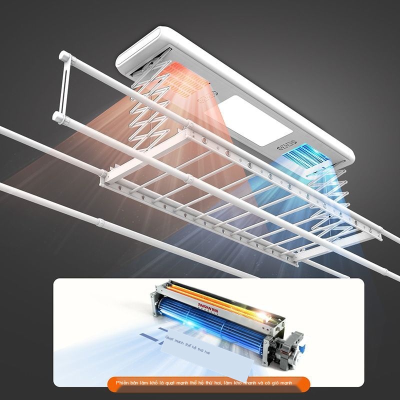 Giá treo quần áo thông minh bằng điện Panpan Chiếu sáng Sấy khô khử trùng giọng nói Máy nâng hạ tự động điều kh