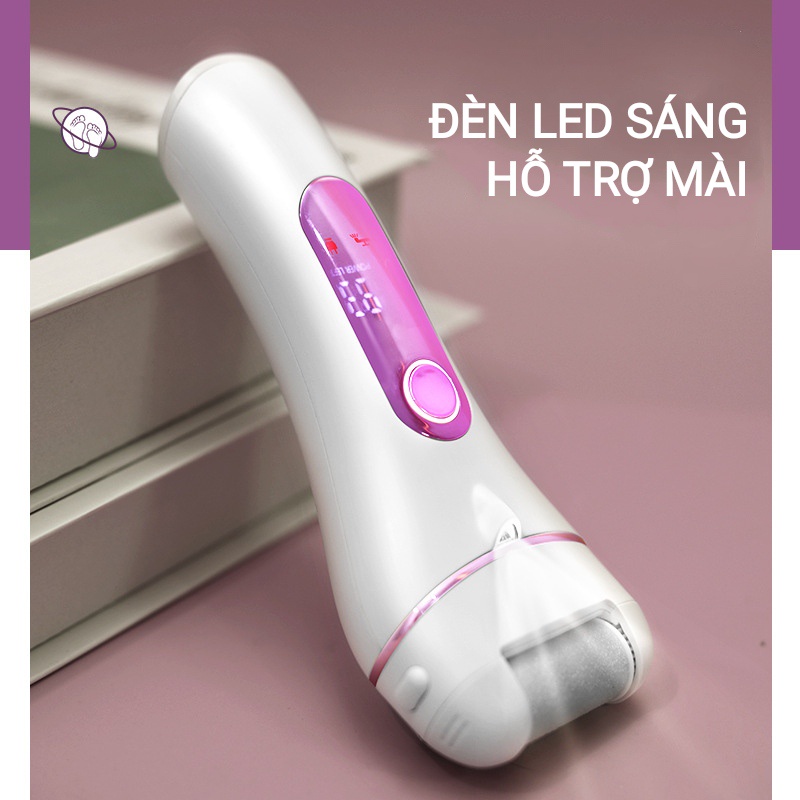 Máy mài gót pin sạc cao cấp 3 đầu mài, hỗ trợ làm nail tẩy da chết