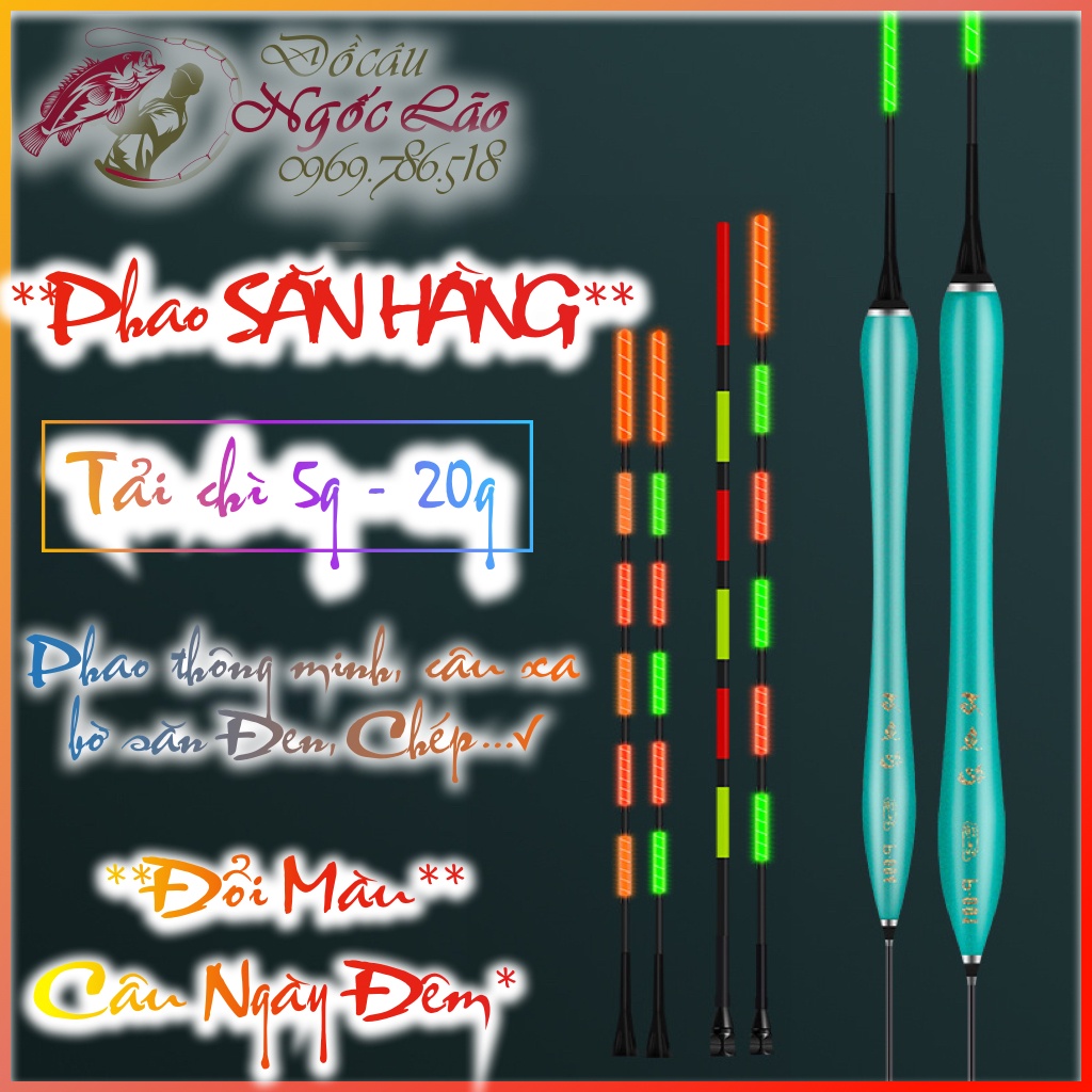 PHAO SĂN HÀNG ĐỔI MÀU câu đài ⚡️ Long Đấu CAO CẤP- Loại tốt nhất - Phao câu trắm đen, chép cụ.. câu đài, câu iso