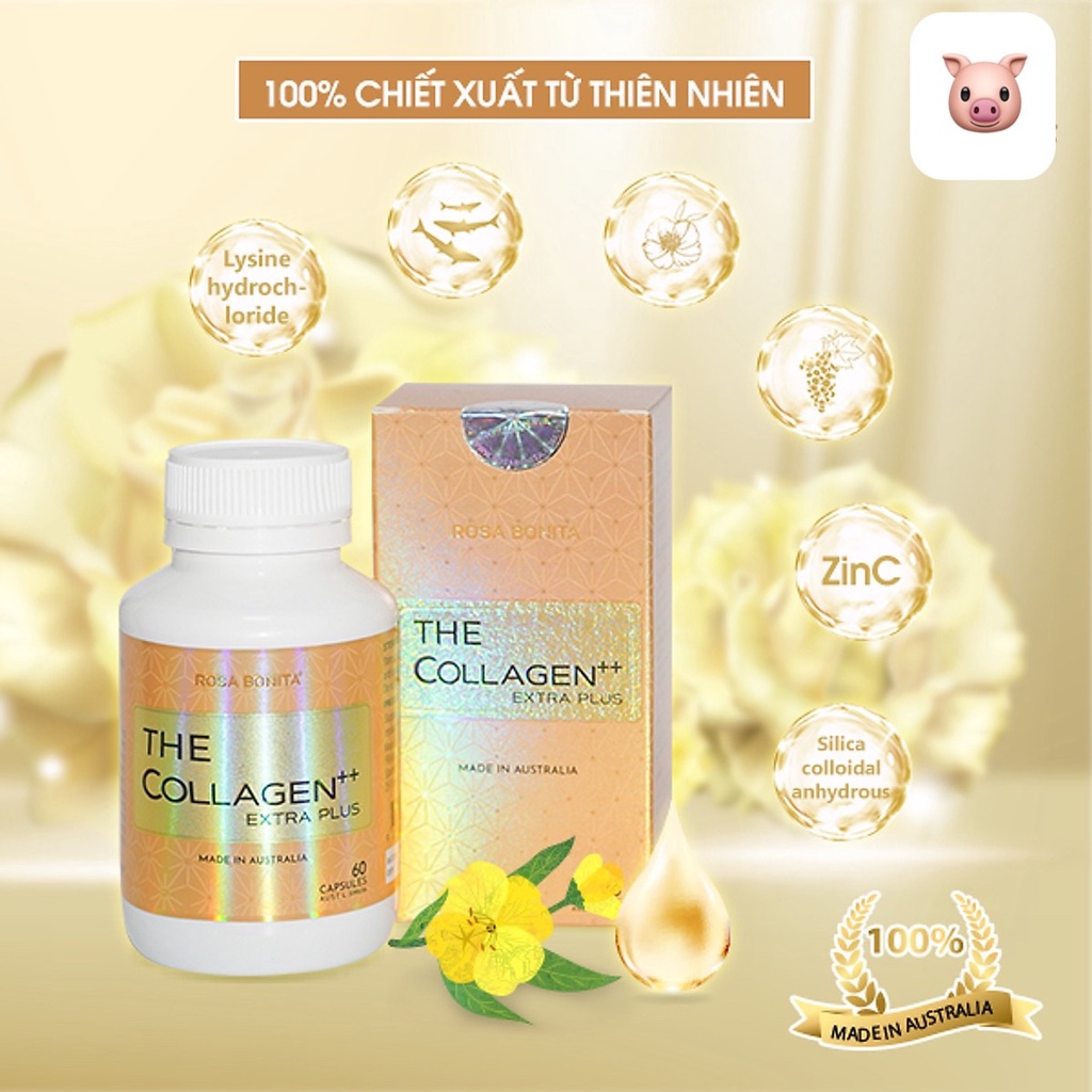 Hộp 60 viên Collagen trẻ hoá đẹp da The Collagen++ Extra Plus Rosa Bonita