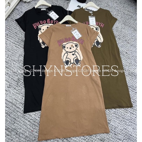 Shynstores Đầm suông nữ - váy suông cánh dơi cổ tròn form rộng túi eo hoạt tiết gấu | BigBuy360 - bigbuy360.vn