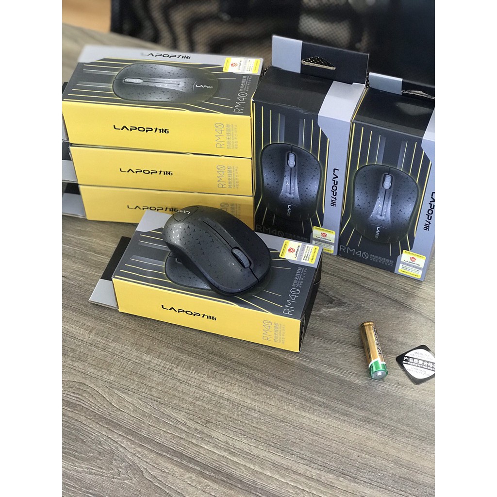 Chuột không dây Lapop RM40 Đen/Xanh - chuột văn phòng chính hãng giá rẻ