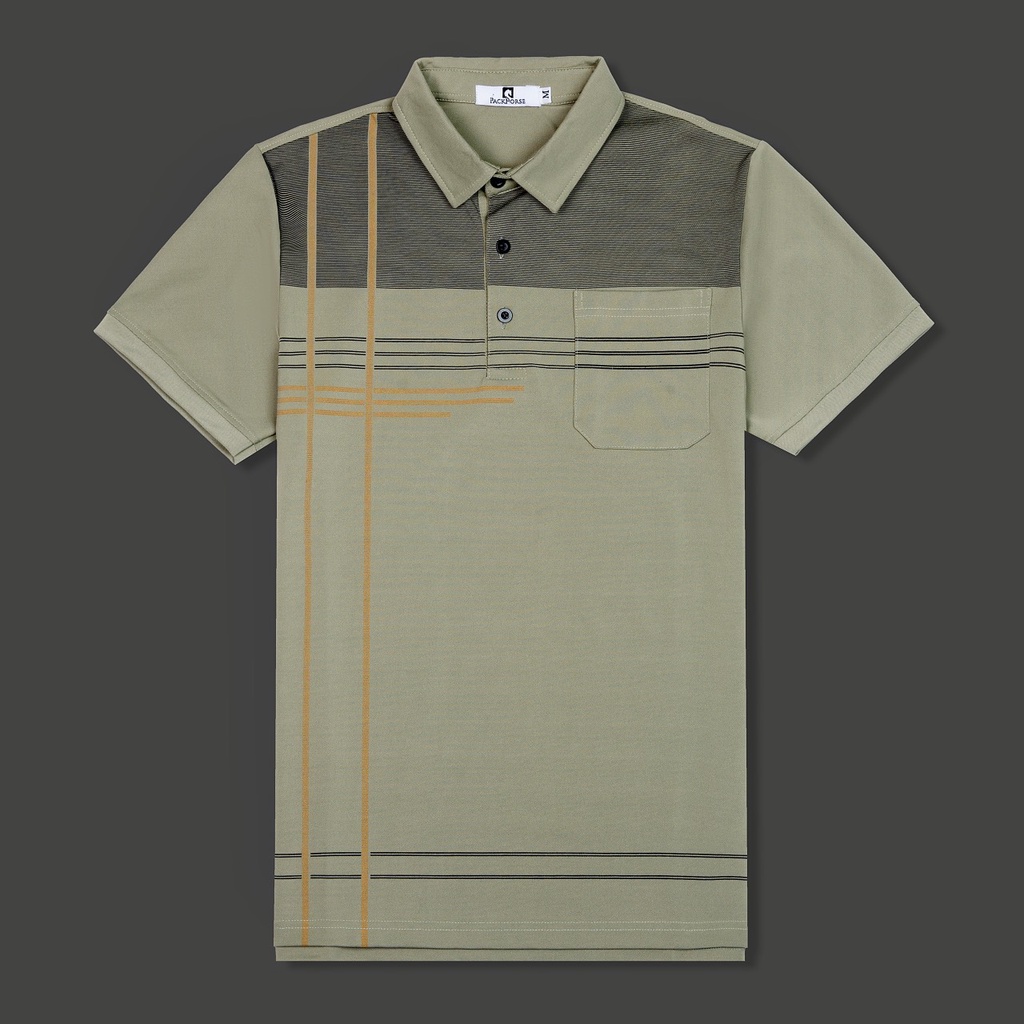 Áo Thun Nam Polo Parhouse Phối Sọc Có túi Nam Tính ASTD173