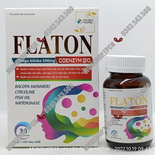 FLATON Ginkgo biloba, COENZYM Q10 - Giúp hỗ trợ tăng cường tuần hoàn máu não, giúp giảm đau đầu, mất ngủ, chóng mặt
