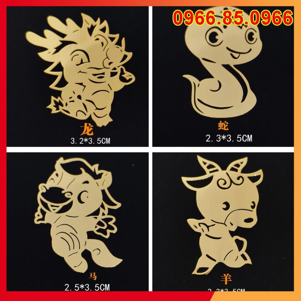 Miếng dán linh phù hình 12 con giáp đẹp