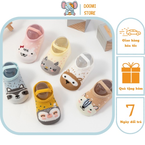 Tất Chống Trượt Kèm Quai Cao Cấp Cho Bé Từ 0-3 Tuổi Họa Tiết Hình Động Vật Đáng Yêu Doomi Store - SP315