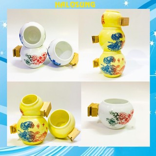 Combo 3 cóng sứ chào mào Halosung cóng cho chim ăn phụ kiện lồng chim PK82