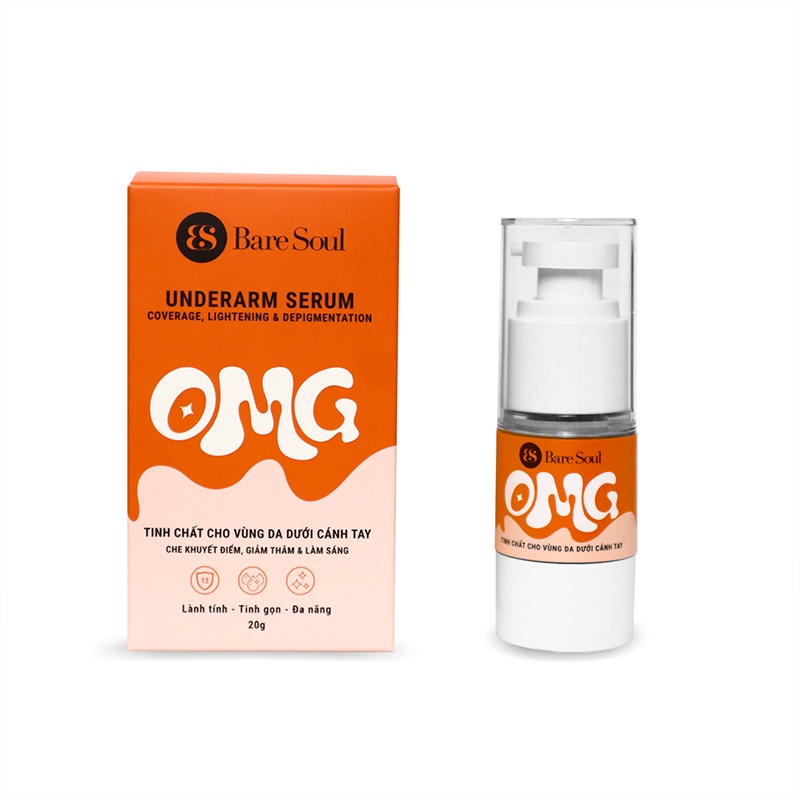 [MỚI] Serum cho nách che khuyết điểm, hỗ trợ giảm thâm nách & làm sáng nách BareSoul OMG Underarm Serum 20G | BigBuy360 - bigbuy360.vn