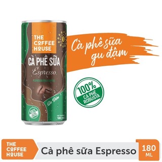 Cà phê sữa Espresso The Coffee House Gu đậm lon 180ml