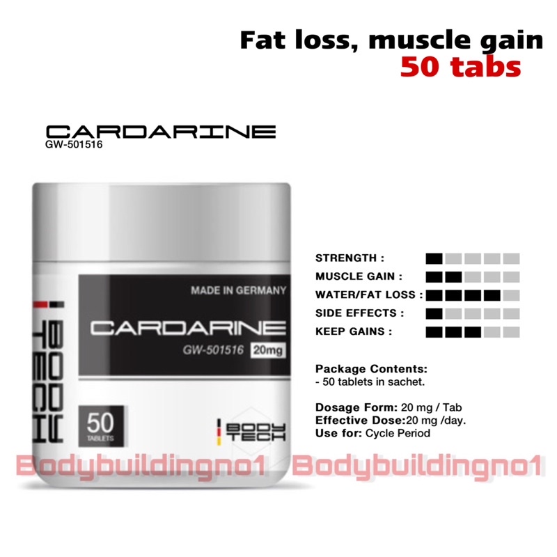 Cardarine BODYTECH GW 501516 20mg Lọ 50 Viên Hỗ Trợ Siết Cơ, Tăng Sức Bền