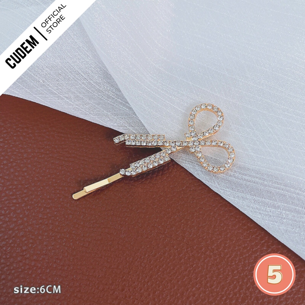 Kẹp cài tóc Hàn Quốc màu trắng đẹp sang trọng size nhỏ K21