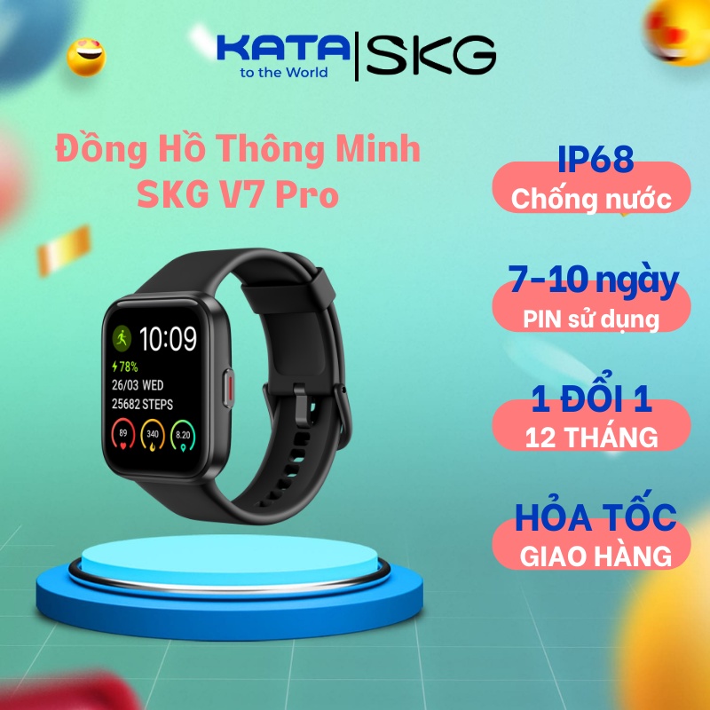 [Hỏa Tốc] Đồng hồ thông minh SKG V7 PRO chống nước IP68, 7 ngày sạc 1 lần, full chức năng nghe gọi, theo dõi sức khỏe
